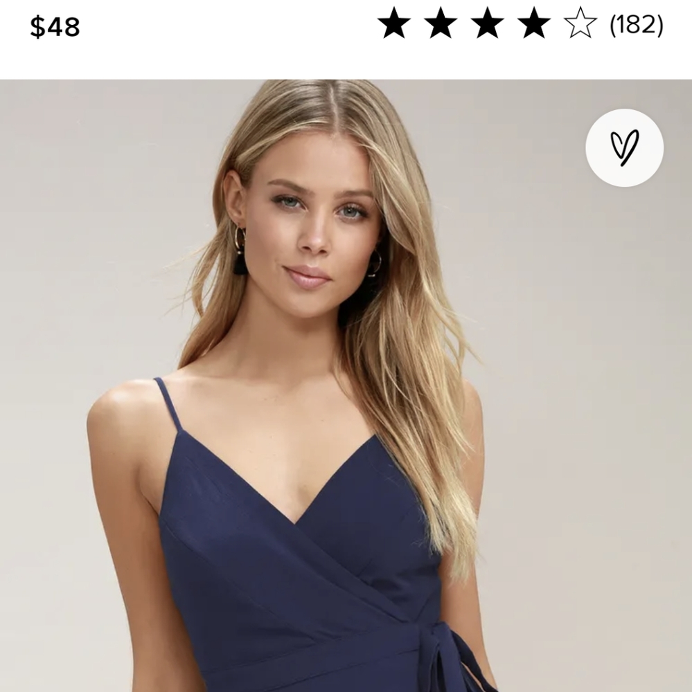 Lulu's Navy Blue Wrap Skort Dress - Picture 5 of 8
